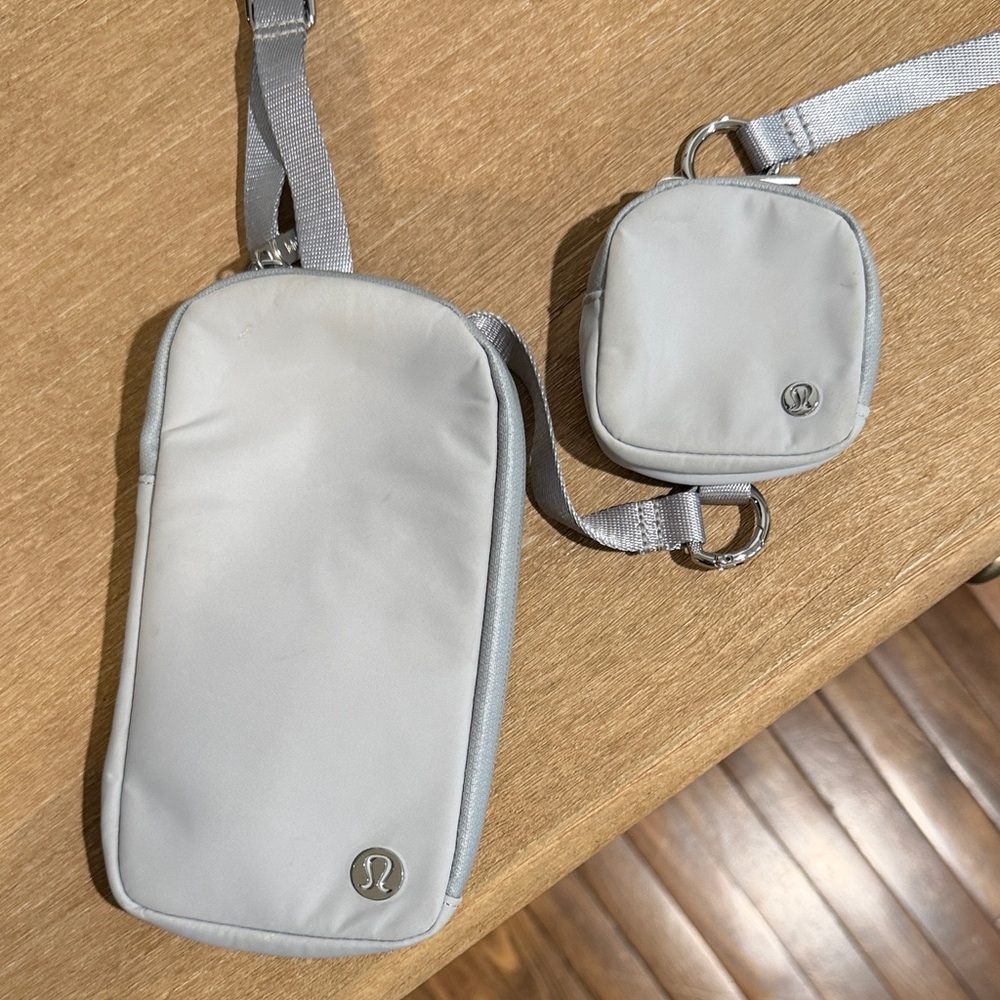 lululemon athletica Light Gray Crossbody Phone Pouch with Small Coin Case